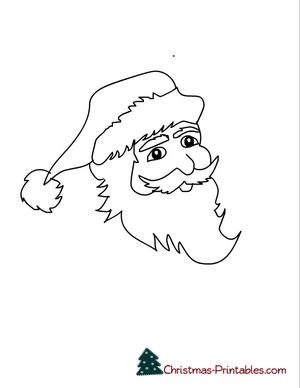 coloring page printable of santa face