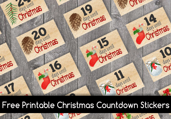 Free Printable Christmas Countdown Stickers