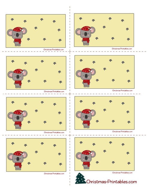 Free Printable Christmas Koala Labels