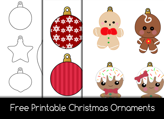 55 Free Printable Christmas Ornaments, Templates and Coloring Pages