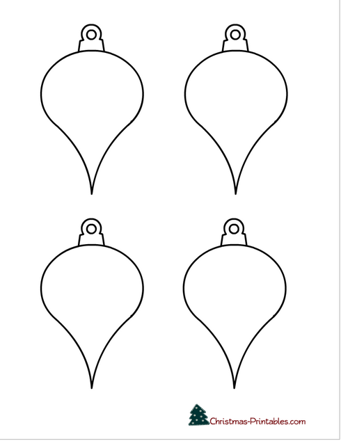 Printable Tear Drop Christmas Ornaments Templates