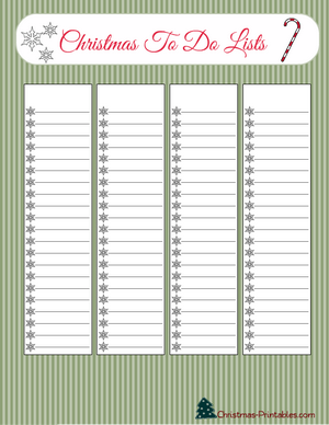 Free Printable Christmas to do lists