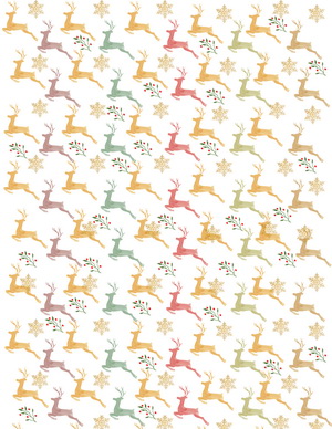 Free Printable Christmas watercolor digital paper with reindeers
