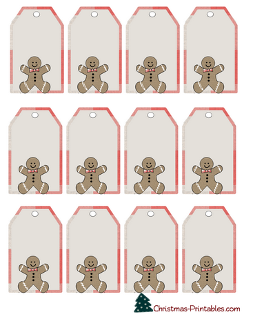 Adorable free printable gingerbread-man Christmas tags