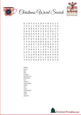 Free Printable Christmas Word Search Game