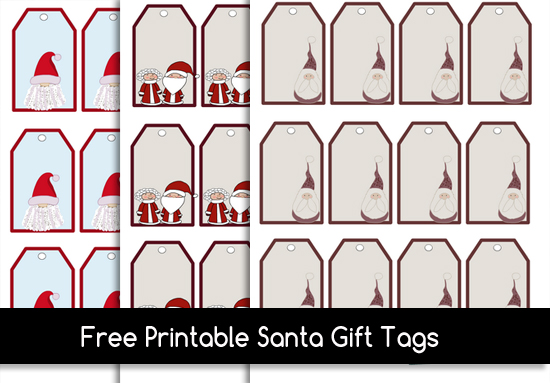 Free Printable Santa Gift Tags for Christmas