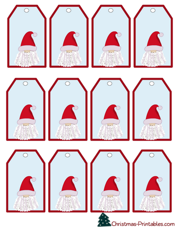 Free Printable Cute Santa Gift Tags