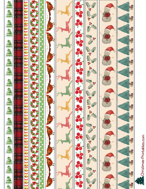 Free Printable Christmas Washi Tapes