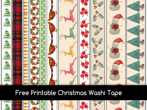 thumbnail image 2 of 10 Christmas Washi Tape Rolls Set - 5m Each, 0.6" Wide - Scrapbooking & Craft Supplies 2 of 5